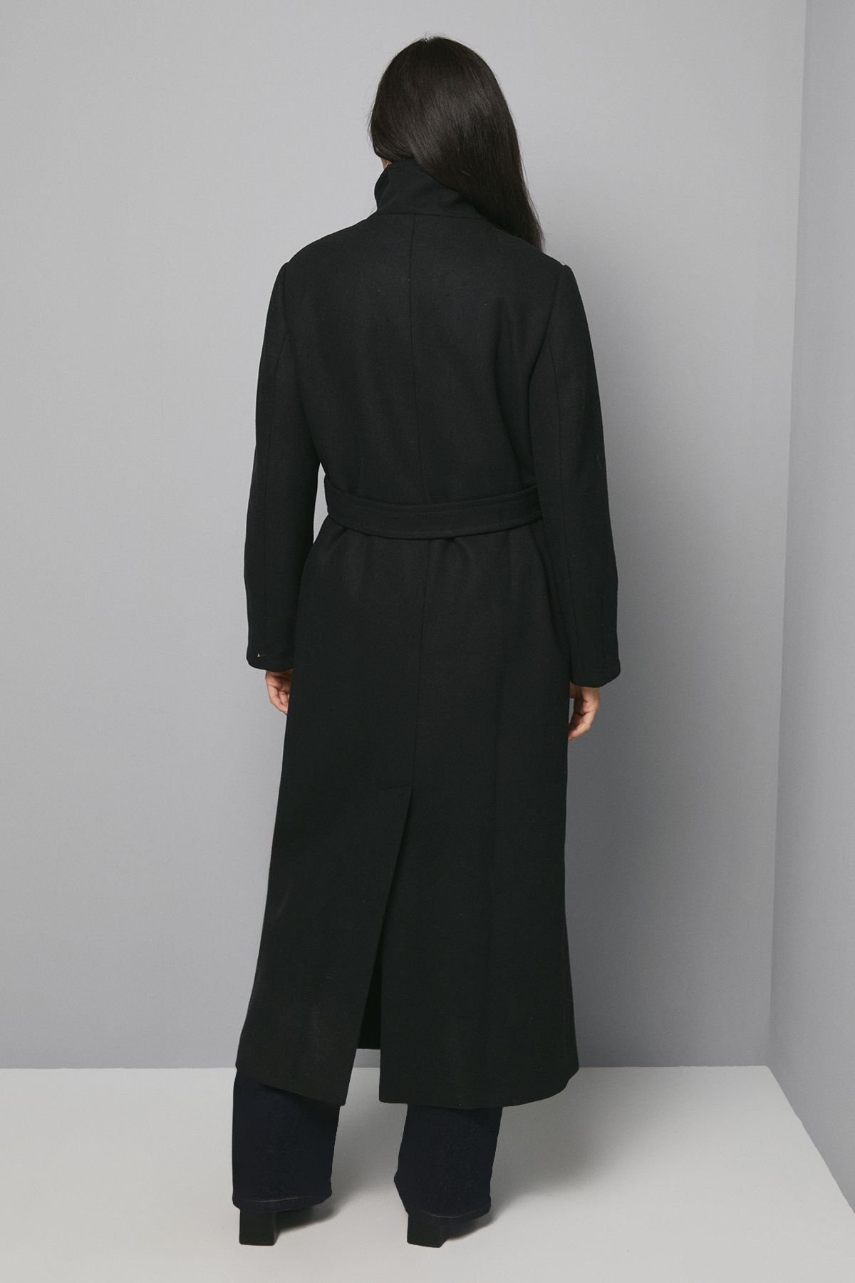 Wallis Wallis Women's Funnel Neck Coat in Black - 3