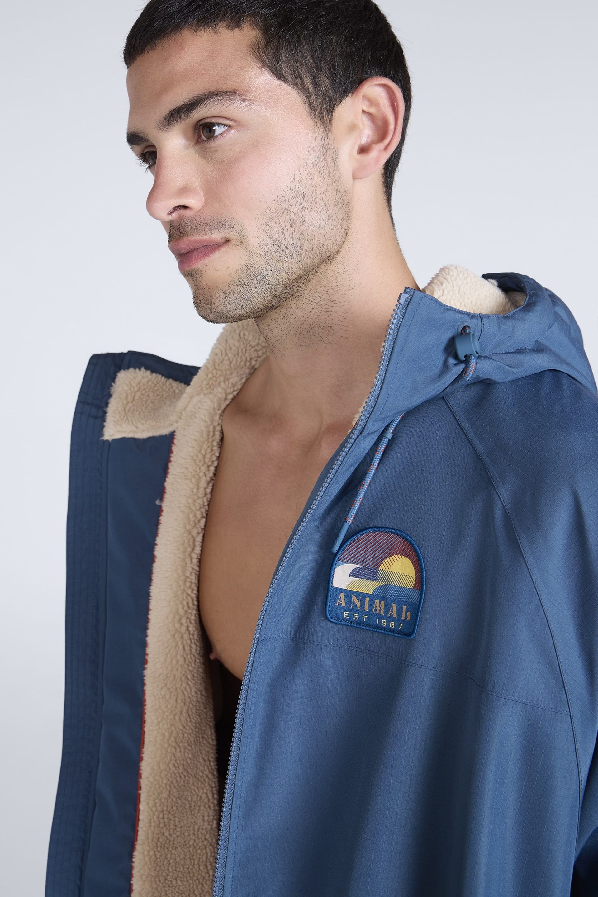 Animal Animal Men's 'Hazey' Waterproof Coastal Summer Beach Parka in Blue - 4
