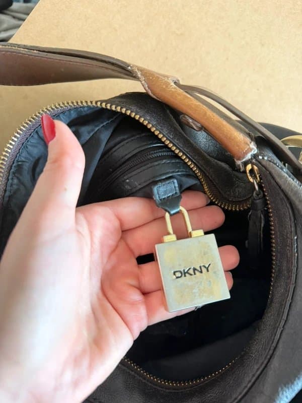 DKNY Vintage Y2K DKNY Brown Leather Padlock Shoulder Bag | Paddington Style