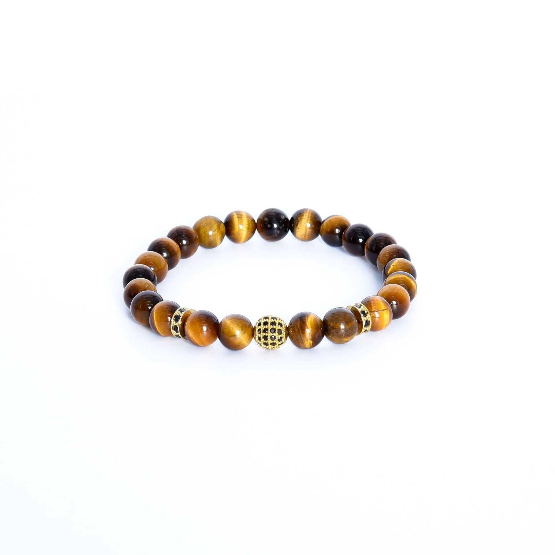 Addicted 2 Addicted 2 Men's Courage Handmade Bracelet In Sterling Silver Tiger's Eye & Zircons