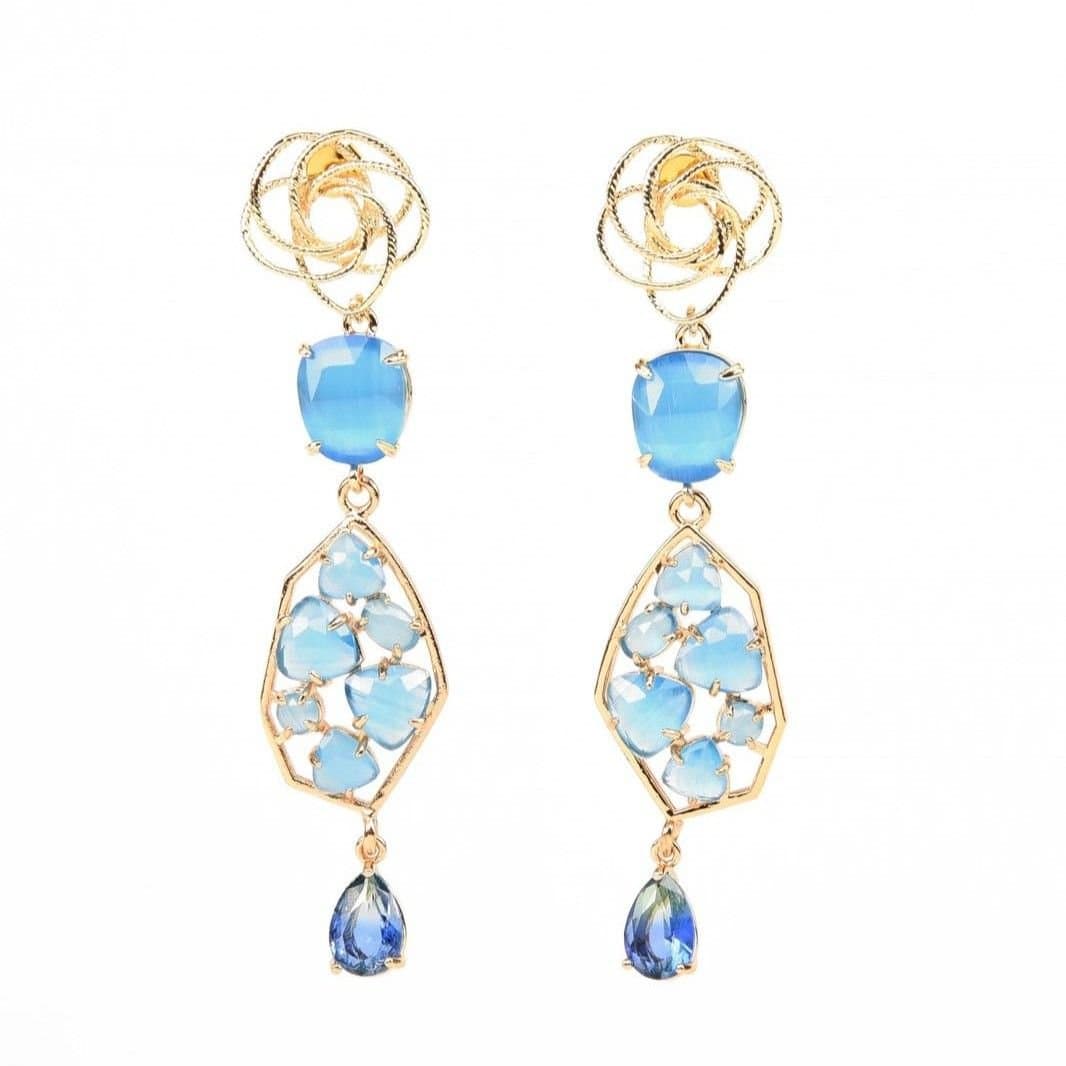 Addicted 2 Addicted 2 Women's Giunone Chandelier Earrings Water Blue Color