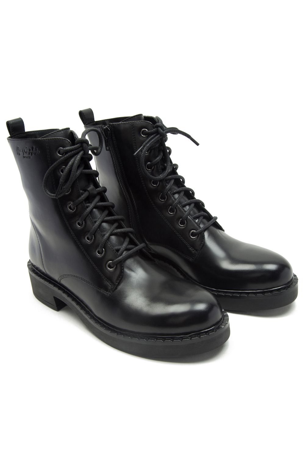 Off the Hook Off the Hook Women's 'Lane' Biker Leather Black Ankle Boots - 1