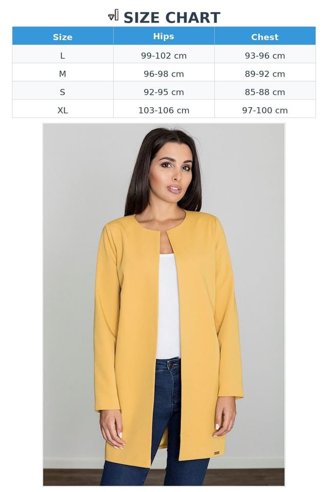 Love Lace Love Lace Women's Delicate Soft Finish Feminine Coat in Yellow - 3