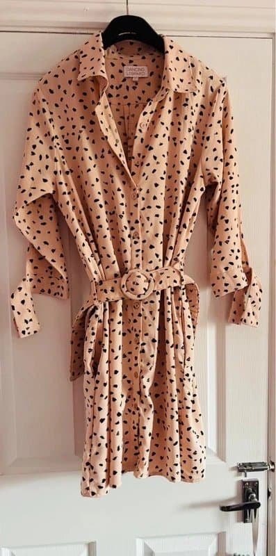 Dancing Leopard Dancing leopard knee length plunge shirt dress wedding work party holiday 16 same day post