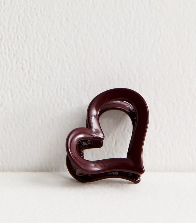 New Look Burgundy Heart Hair Clip New Look - 2