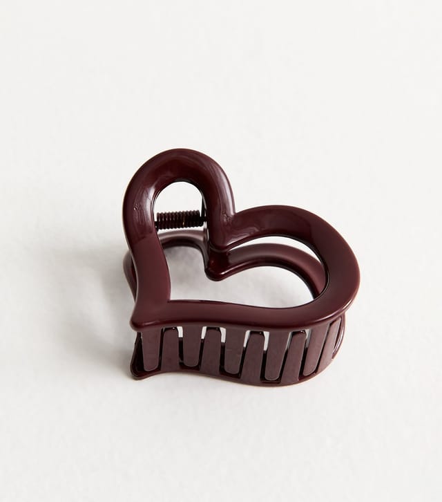 New Look Burgundy Heart Hair Clip New Look - 3