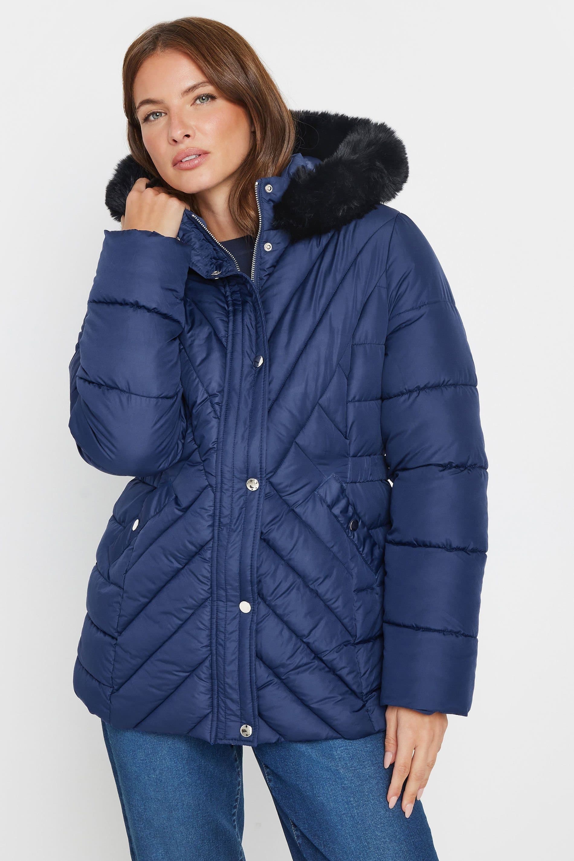 M&Co M&Co Women's Padded Puffer Coat in Blue