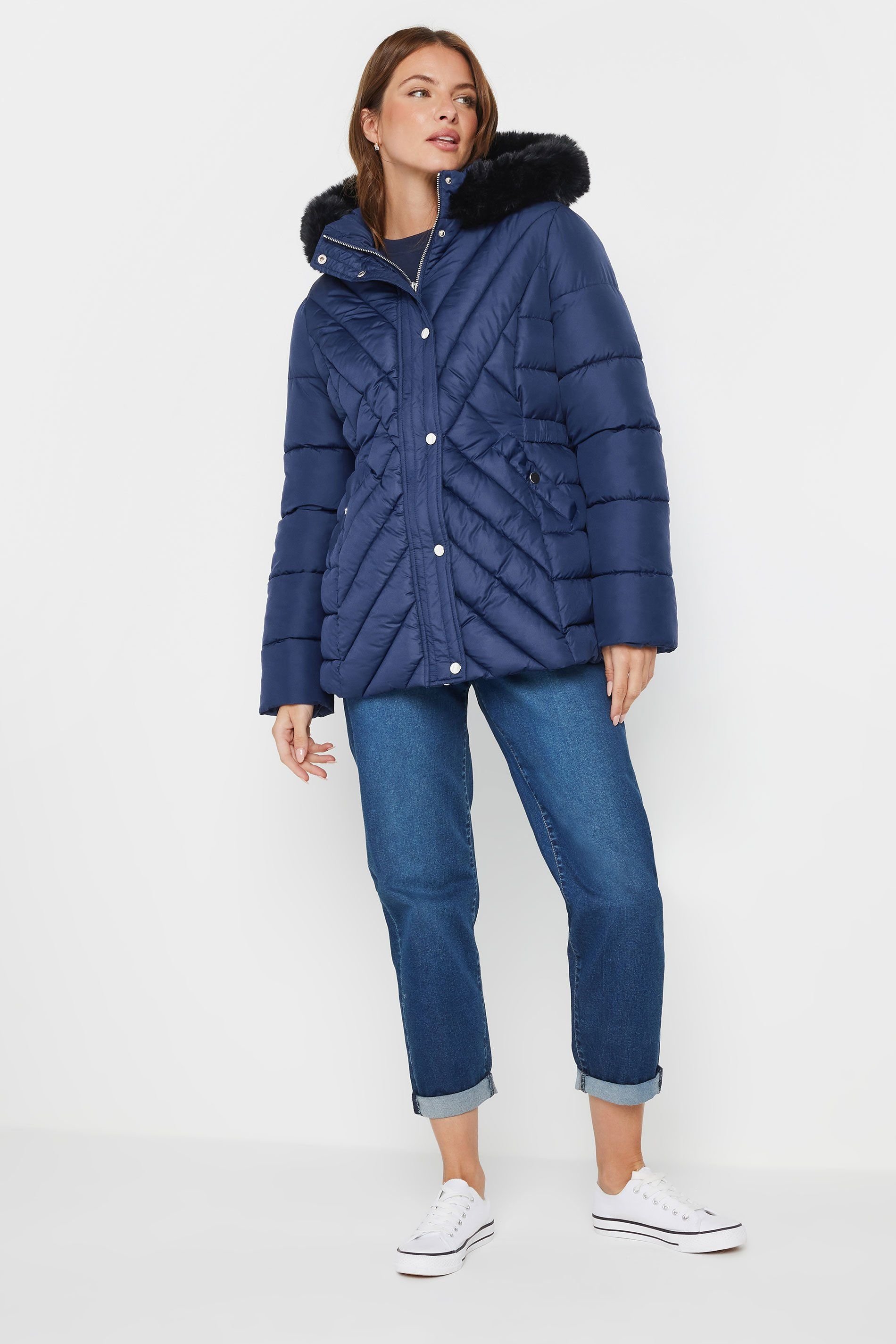 M&Co M&Co Women's Padded Puffer Coat in Blue - 3