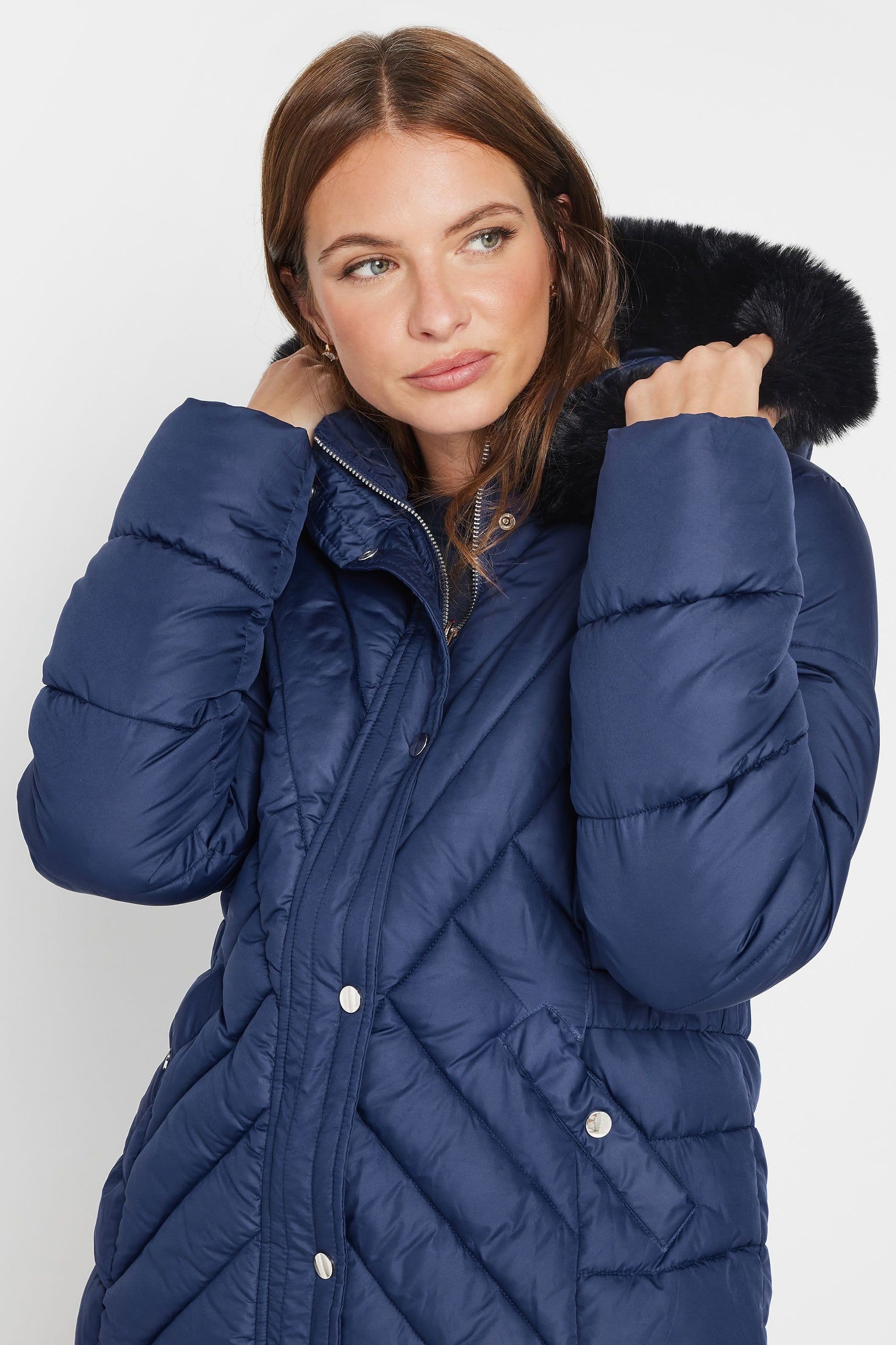 M&Co M&Co Women's Padded Puffer Coat in Blue - 4