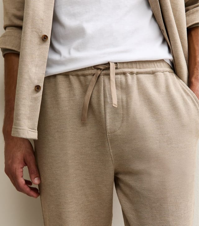 New Look Men's Stone Regular Knit Pique Drawstring Trousers New Look - 2