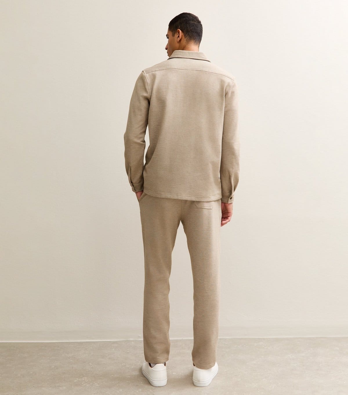 New Look Men's Stone Regular Knit Pique Drawstring Trousers New Look - 4