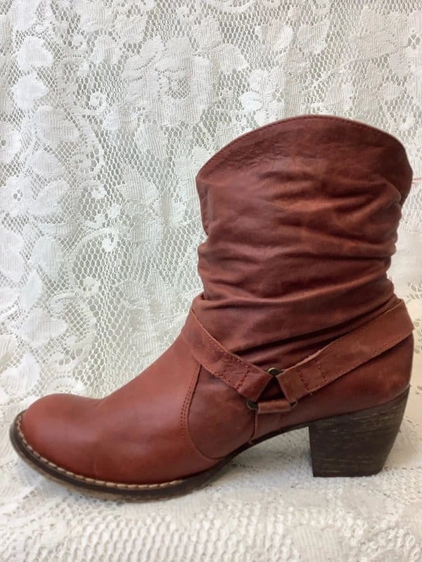 Topshop Ladies Topshop Burgandy Leather Ankle boots size 40, Uk 7 - 1