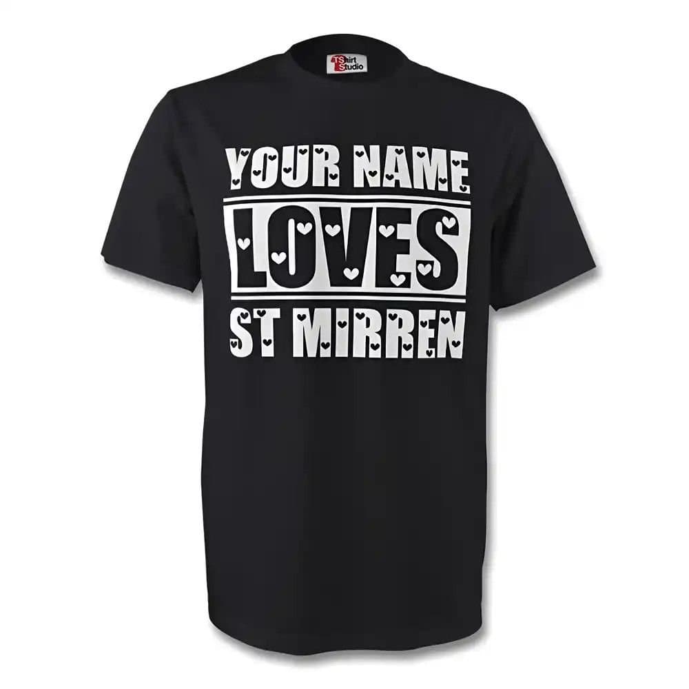 St Mirren St Mirren Men's Your Name Loves T-Shirt black