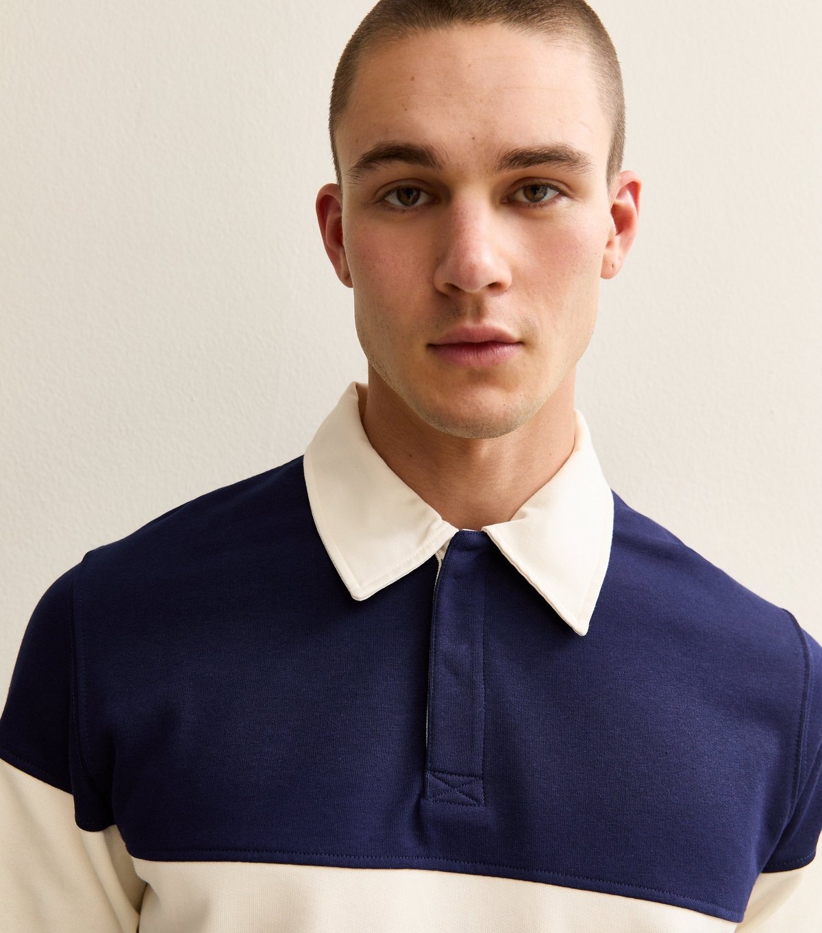 jack & jones Men's Navy Stripe Long Sleeve Polo Top Jack & Jones New Look - 2