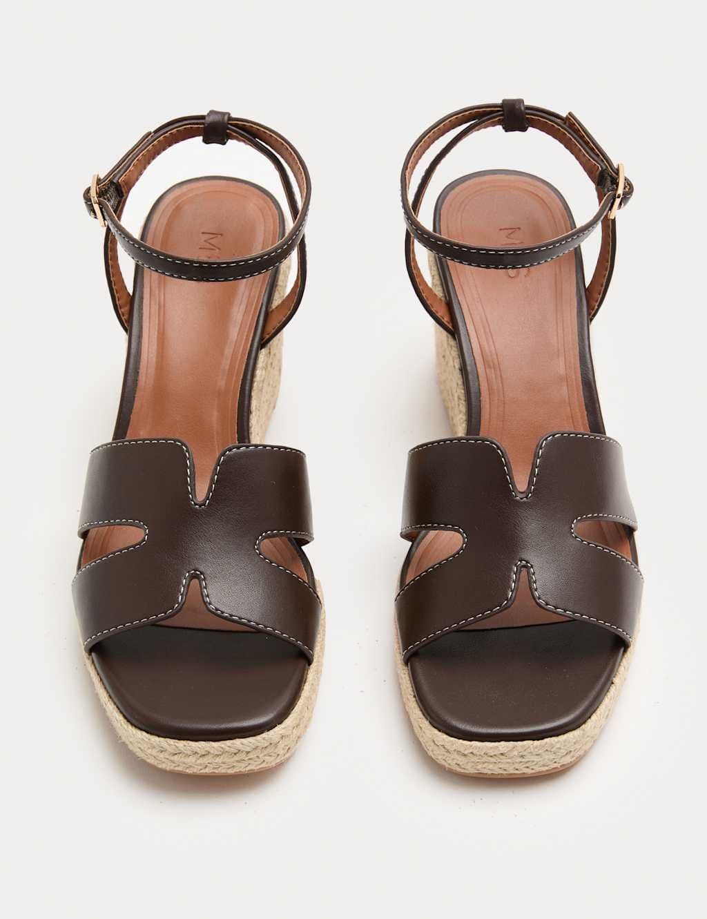 Marks & Spencer M&S Ankle Strap Wedge Sandals Brown