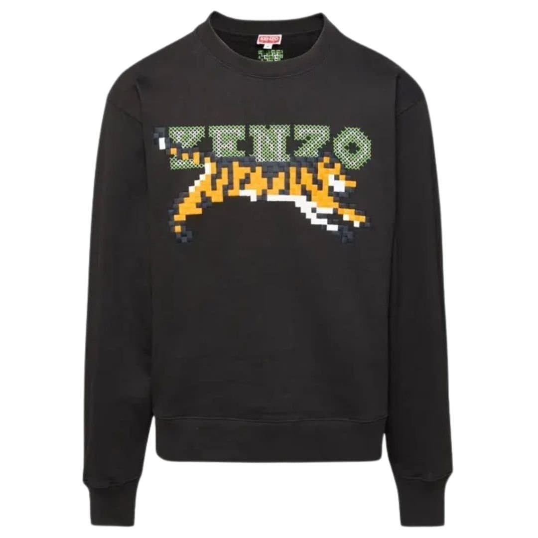 Kenzo Kenzo Men's Paris Digital Tiger Design Black Sweatshirt