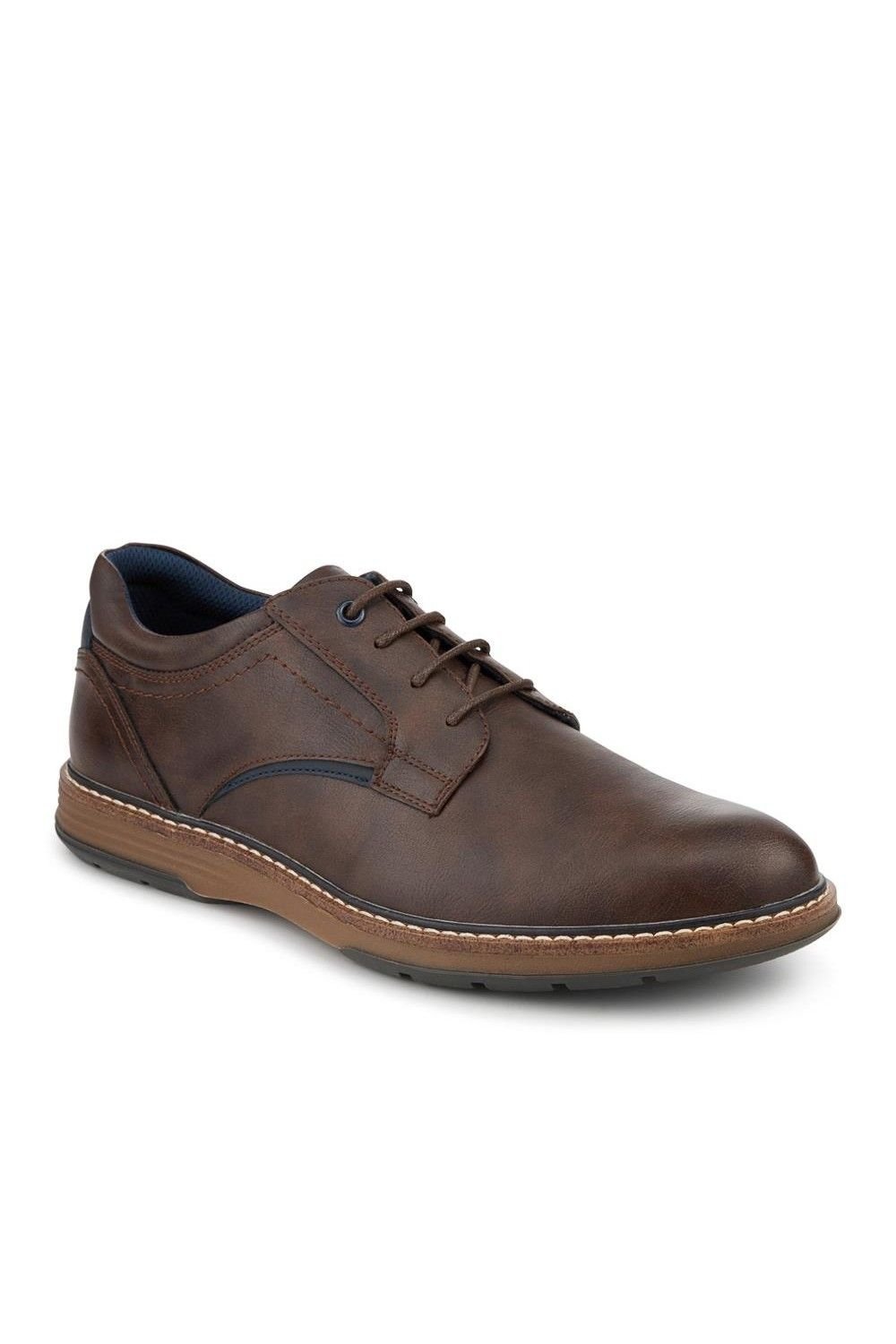 Pavers Pavers Men's Wide Fit Lace-Up Casual Shoes in Dark Brown - 2