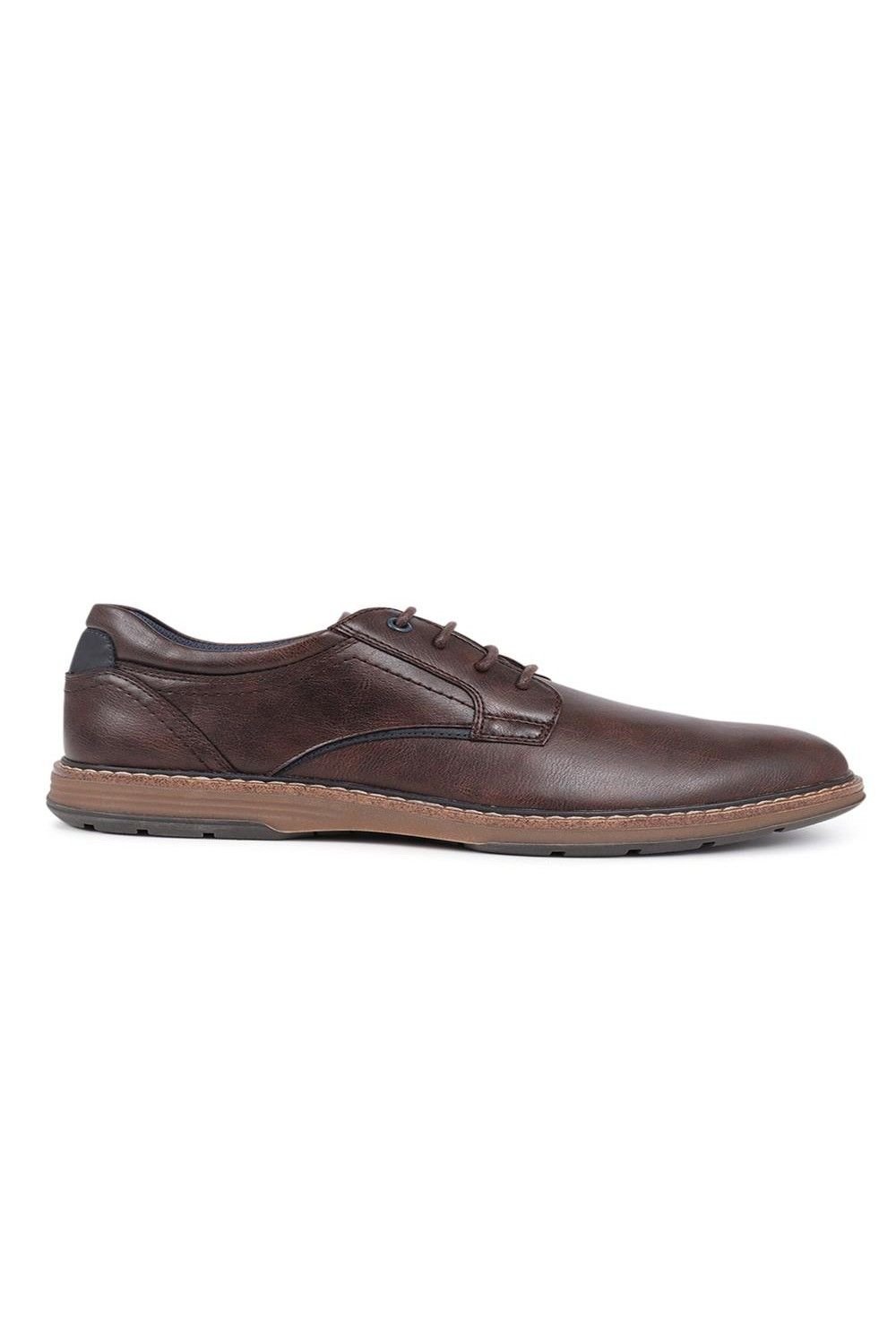 Pavers Pavers Men's Wide Fit Lace-Up Casual Shoes in Dark Brown - 3