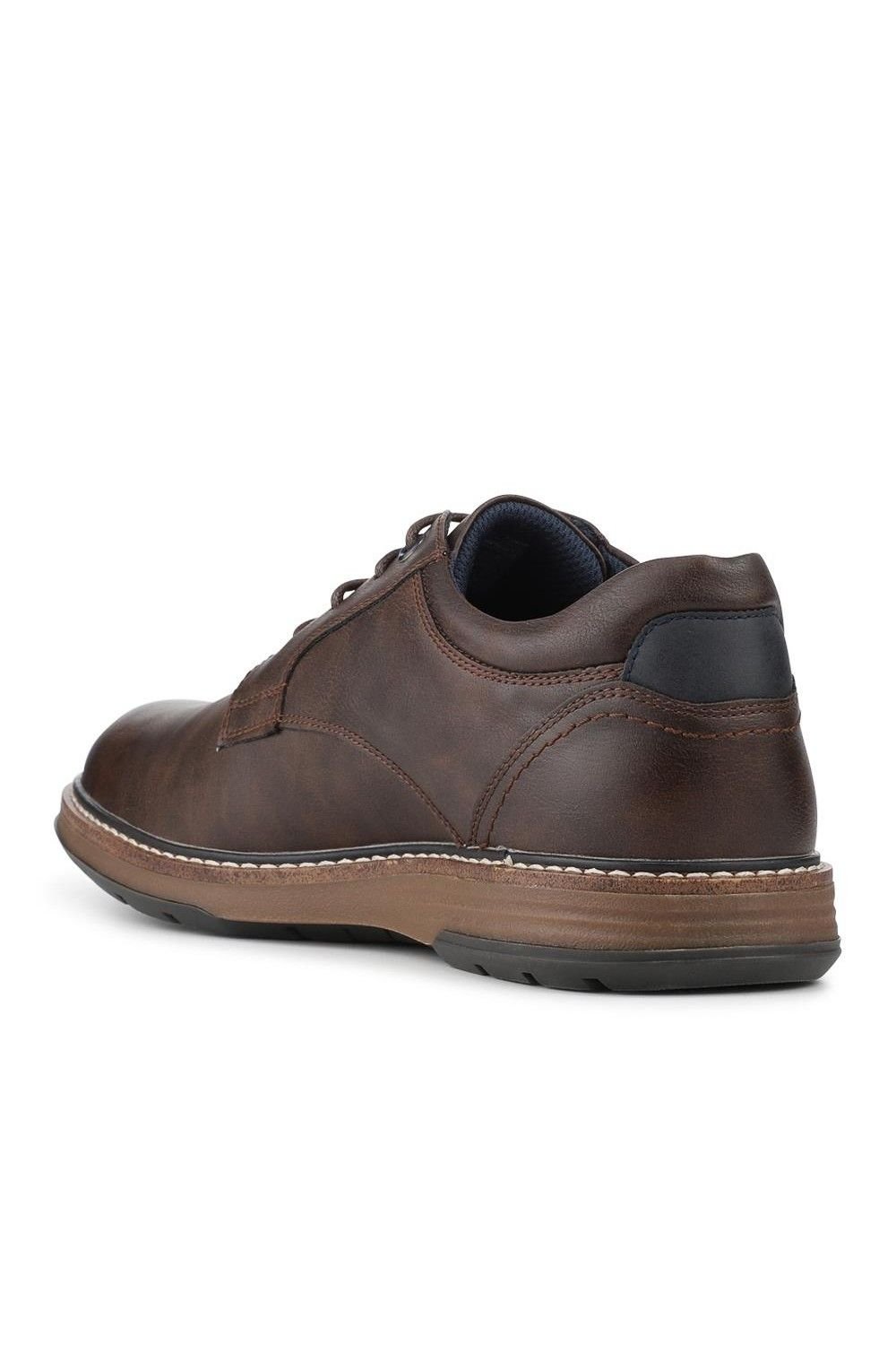 Pavers Pavers Men's Wide Fit Lace-Up Casual Shoes in Dark Brown - 4