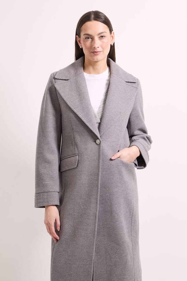 Wallis Wallis Women's Principles by Single Button Twill Coat in Dark Grey - 2