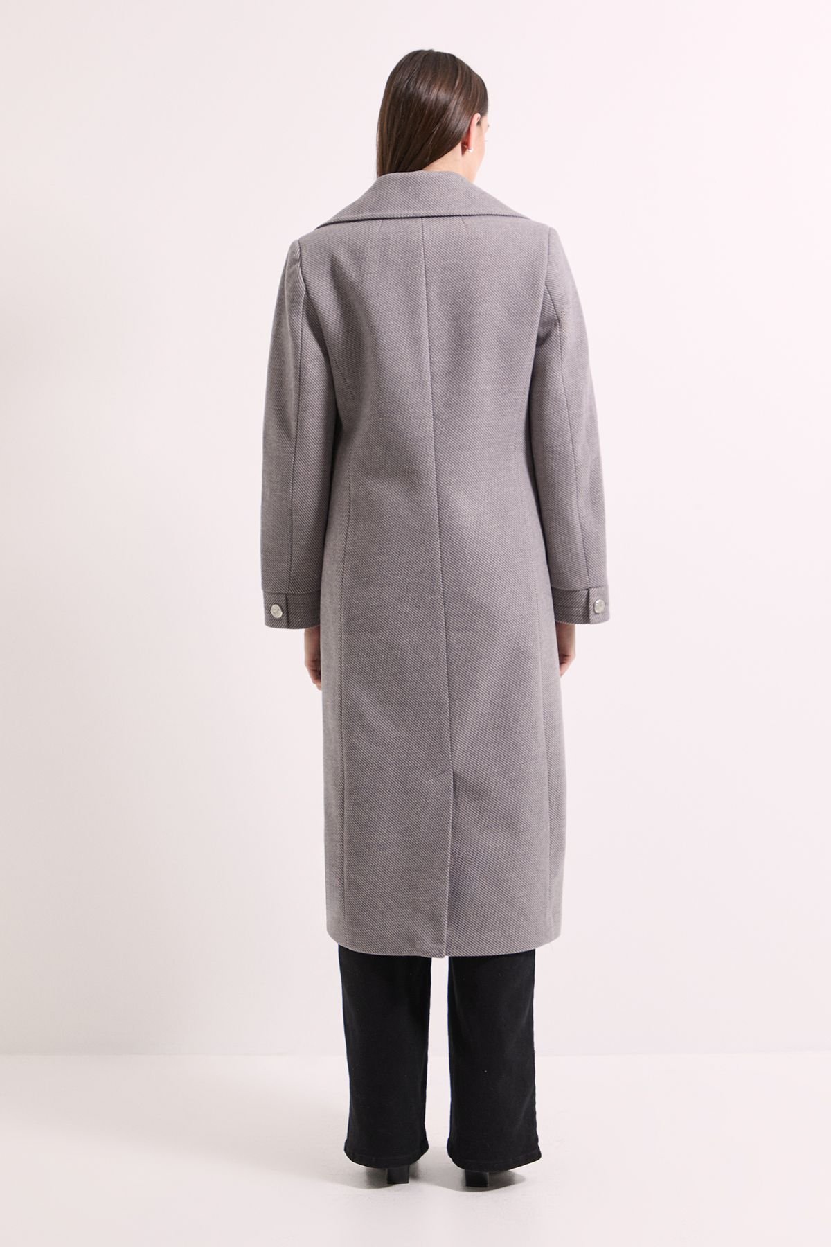 Wallis Wallis Women's Principles by Single Button Twill Coat in Dark Grey - 3