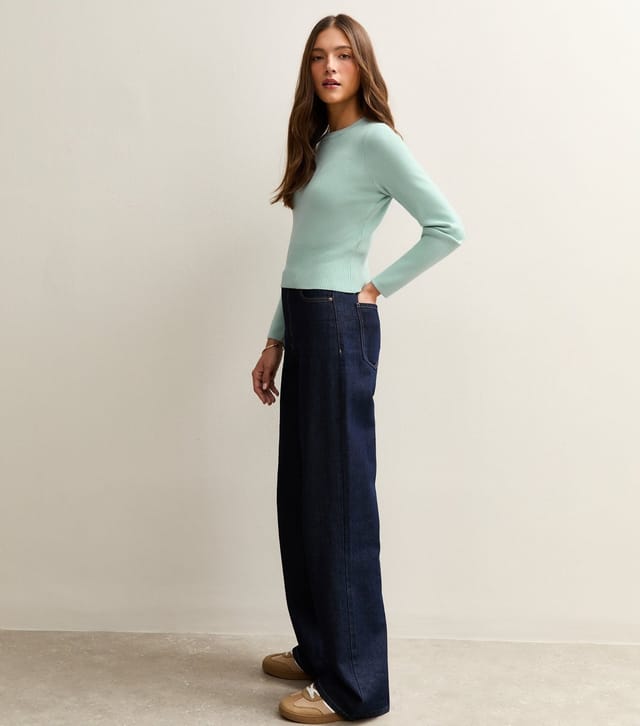 New Look Women's Mint Green Ribbed Knit Crew Neck Jumper New Look - 3