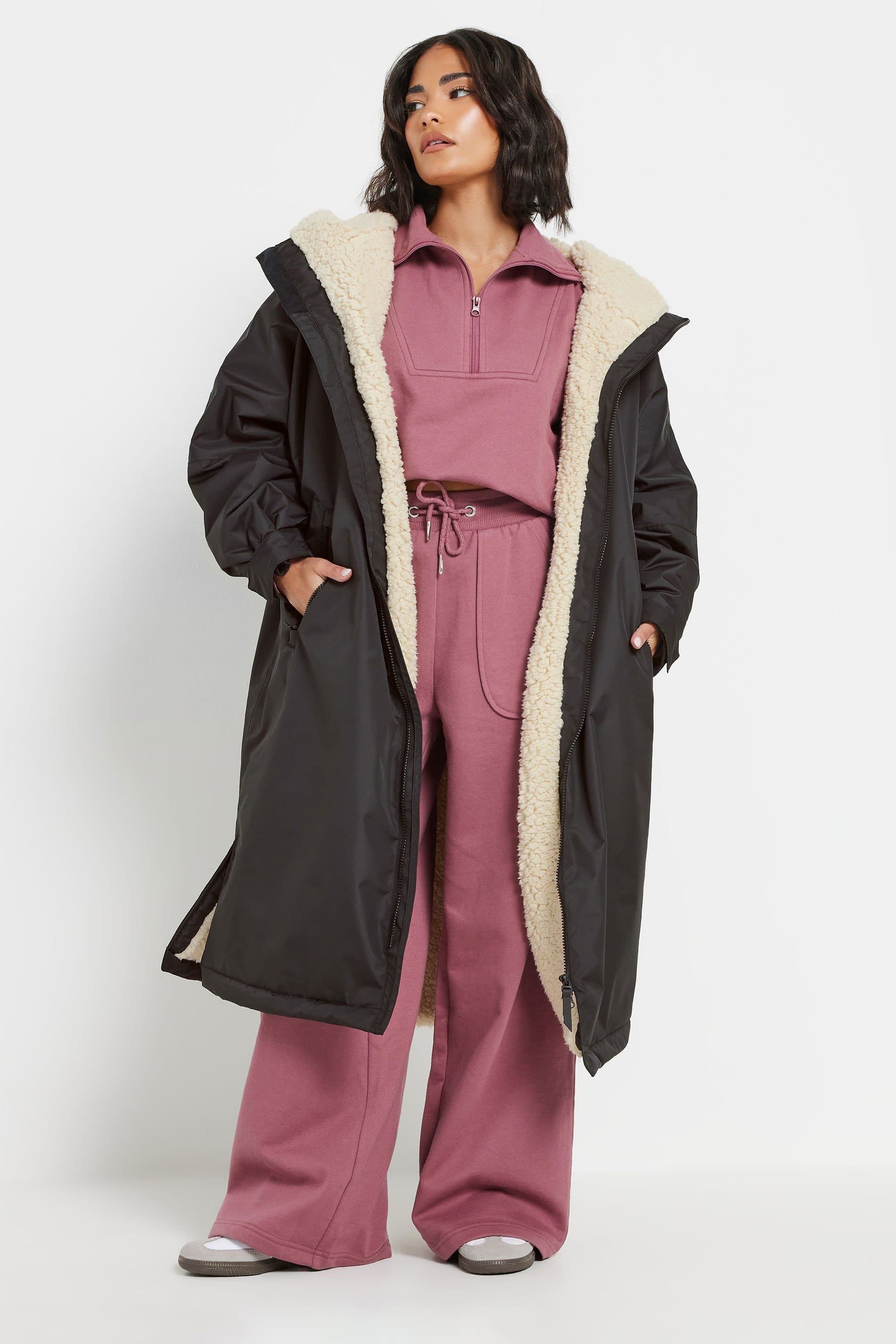 PixieGirl PixieGirl Women's Petite Waterproof Fleece Lined Robe in Black