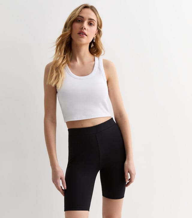 New Look Women's Black Cotton Blend Wide Waistband Cycling Shorts New Look - 3