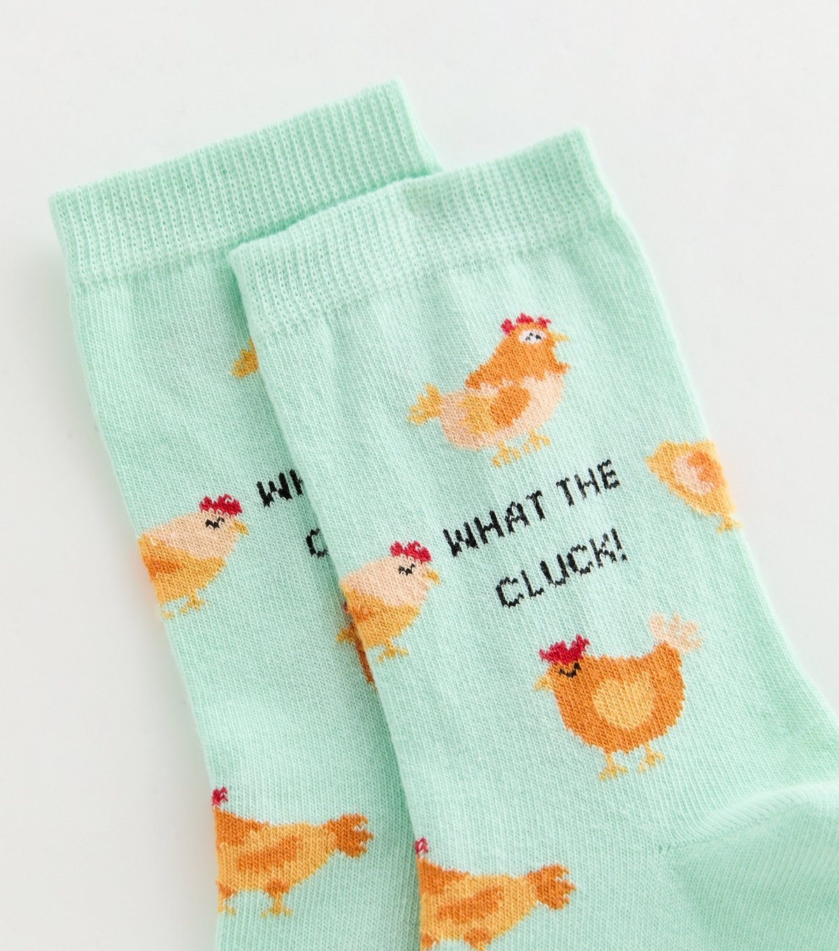 New Look Mint Green 'What The Cluck' Socks New Look - 2