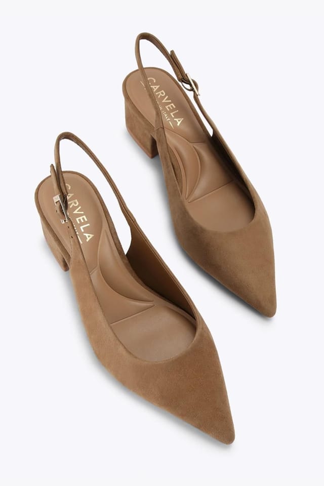 Carvela Carvela Women's 'Armonia Sling' Suede Heels in Camel - 2