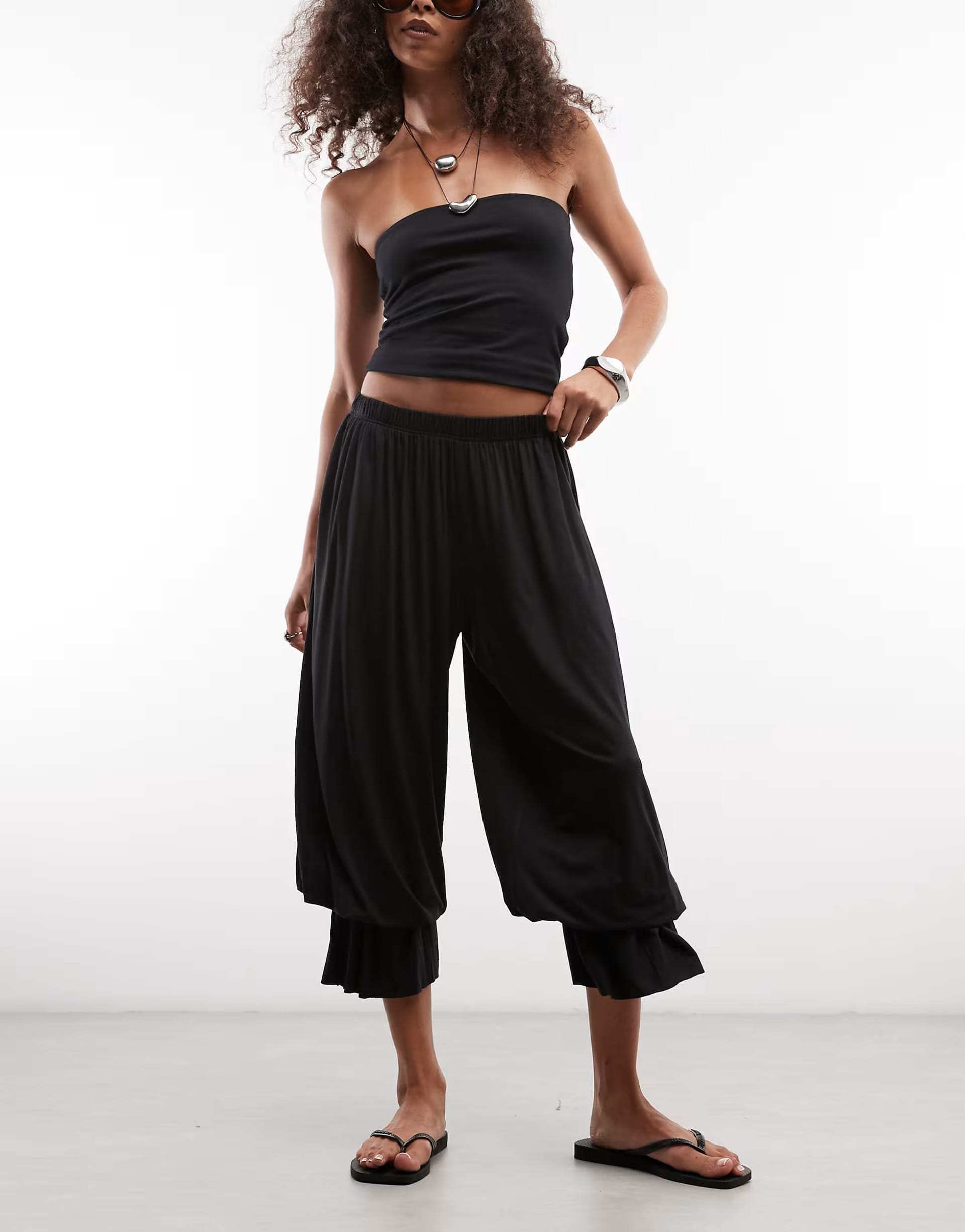 Monki Black Balloon Trousers