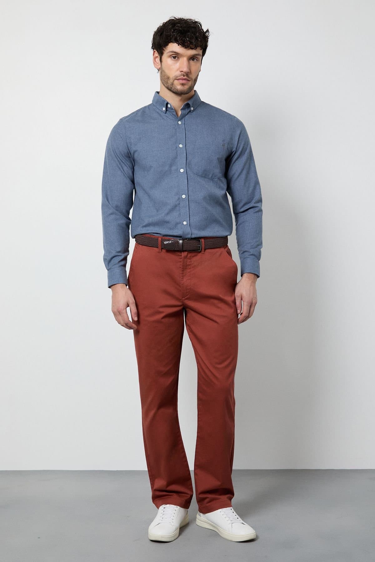 Maine Maine Men's Burnt Orange Premium Chino Trousers