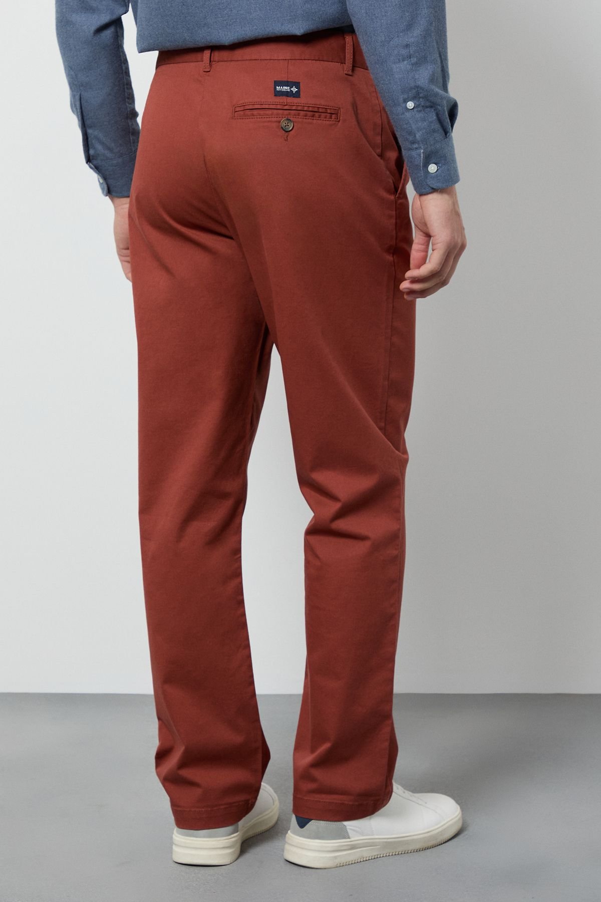 Maine Maine Men's Burnt Orange Premium Chino Trousers - 3
