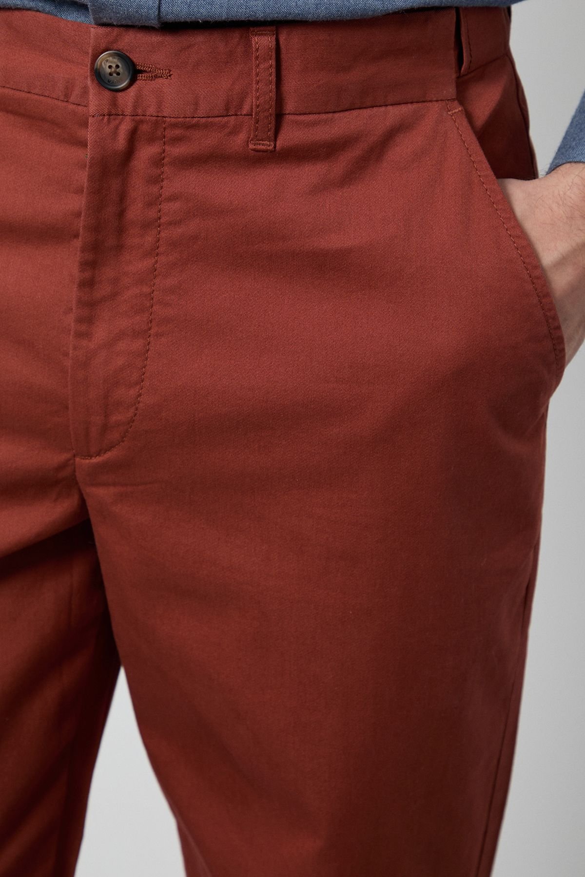 Maine Maine Men's Burnt Orange Premium Chino Trousers - 4
