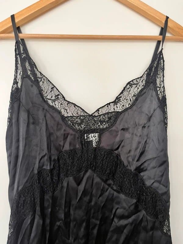 Topshop Topshop satin lace slip dress
