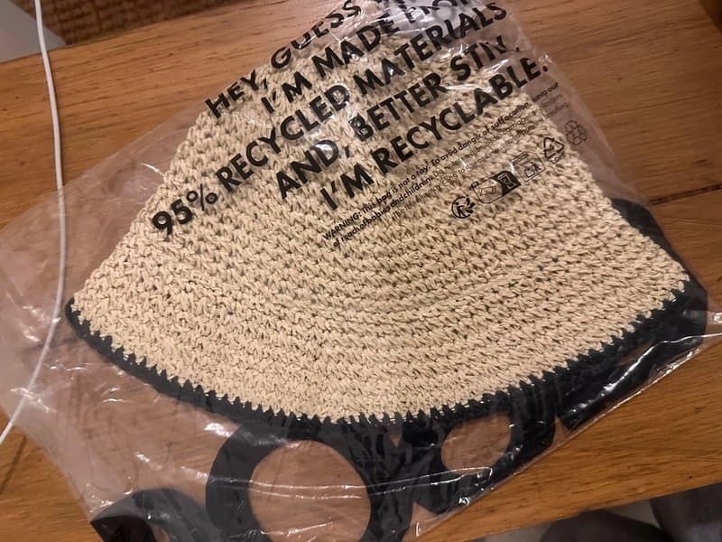 ASOS ASOS crochet straw bucket hat with tipped edge