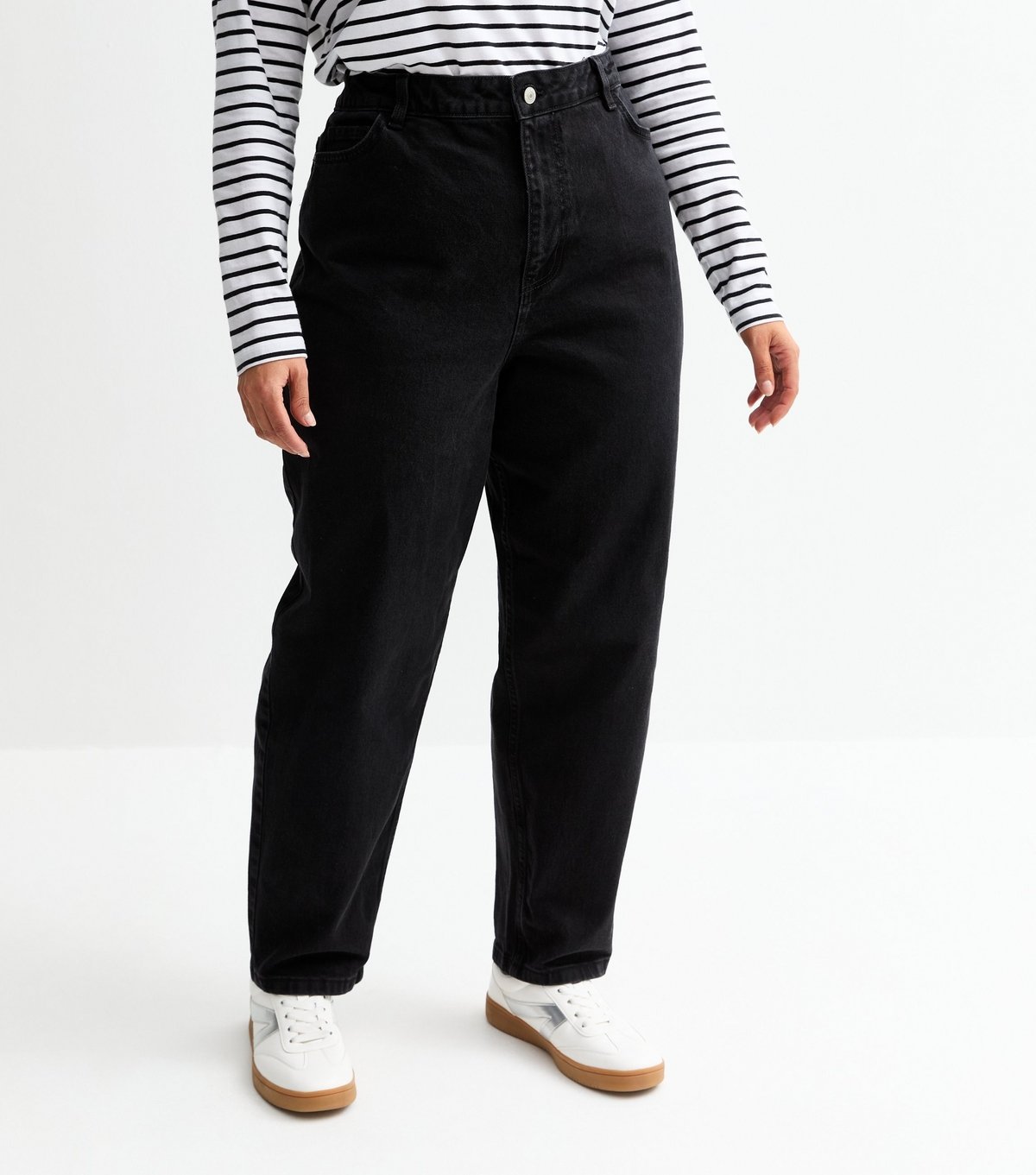 New Look Women's Plus Size Black High Waist Mom Jeans Curves New Look - 3
