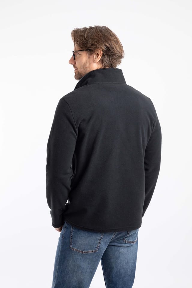 Weird Fish Weird Fish Men's Gene 1/4 Zip Microfleece in Black - 3