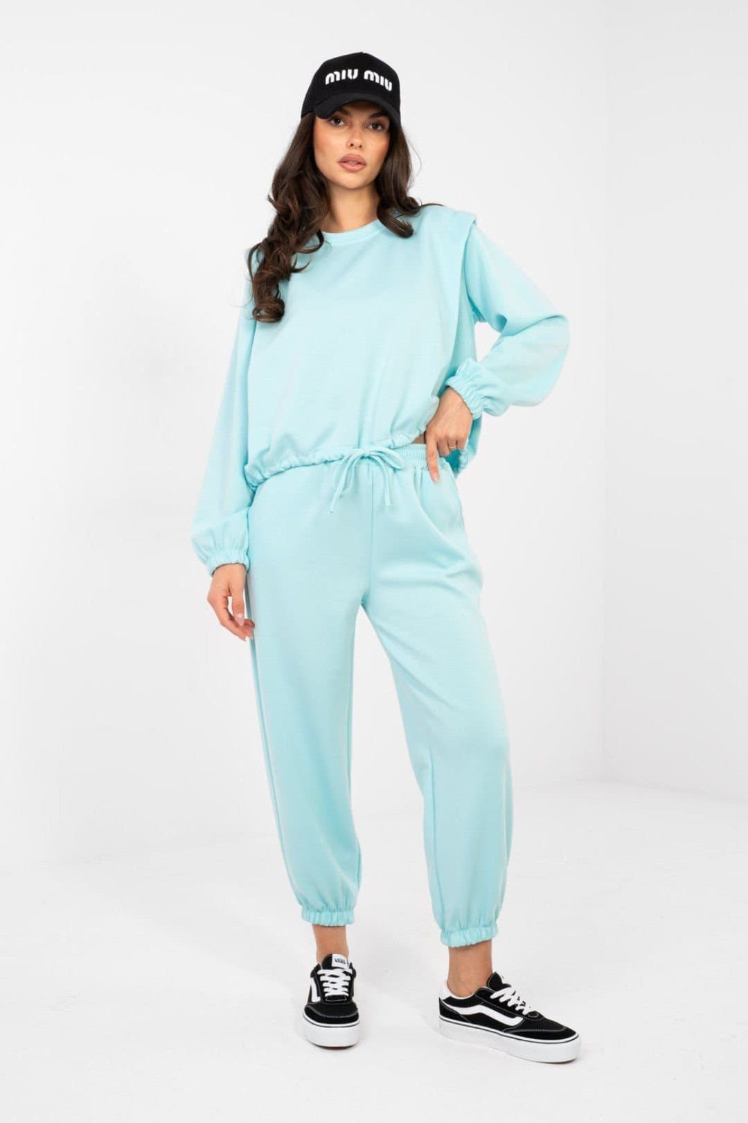 Love Lace Love Lace Women's Soft Viscose Elastane Tracksuit Set in Aqua