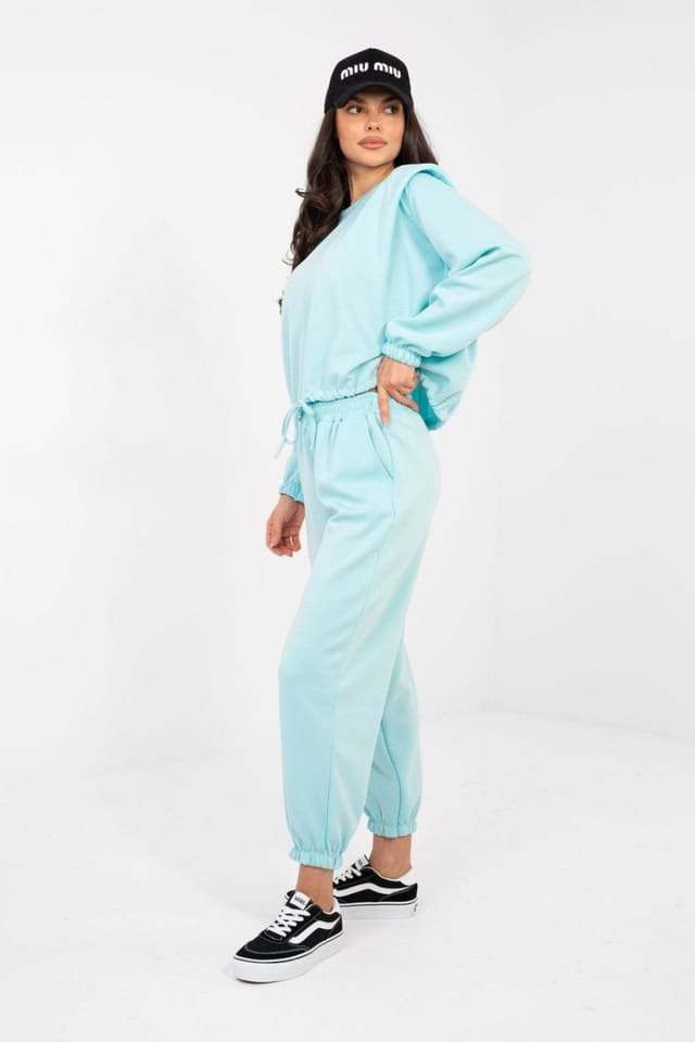 Love Lace Love Lace Women's Soft Viscose Elastane Tracksuit Set in Aqua - 2