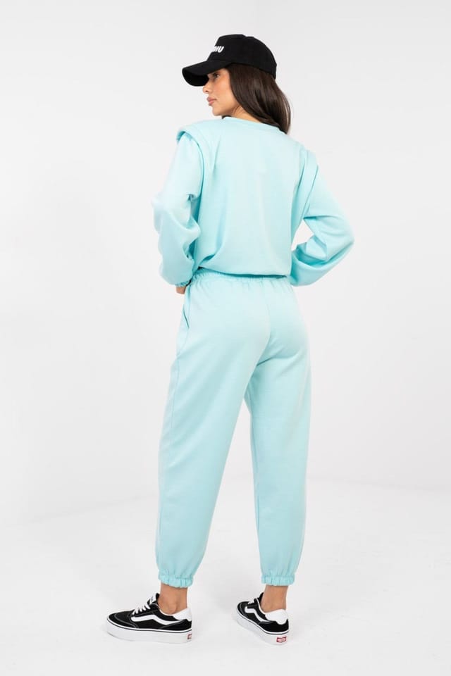 Love Lace Love Lace Women's Soft Viscose Elastane Tracksuit Set in Aqua - 3
