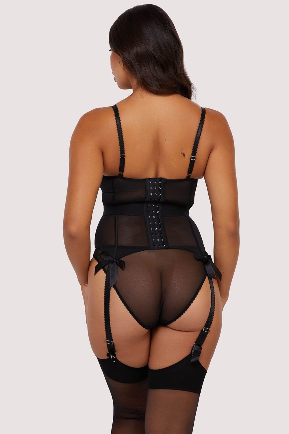 Playful Promises Playful Promises Women's Lillian Black Floral Embroidery 'Basque' - 4