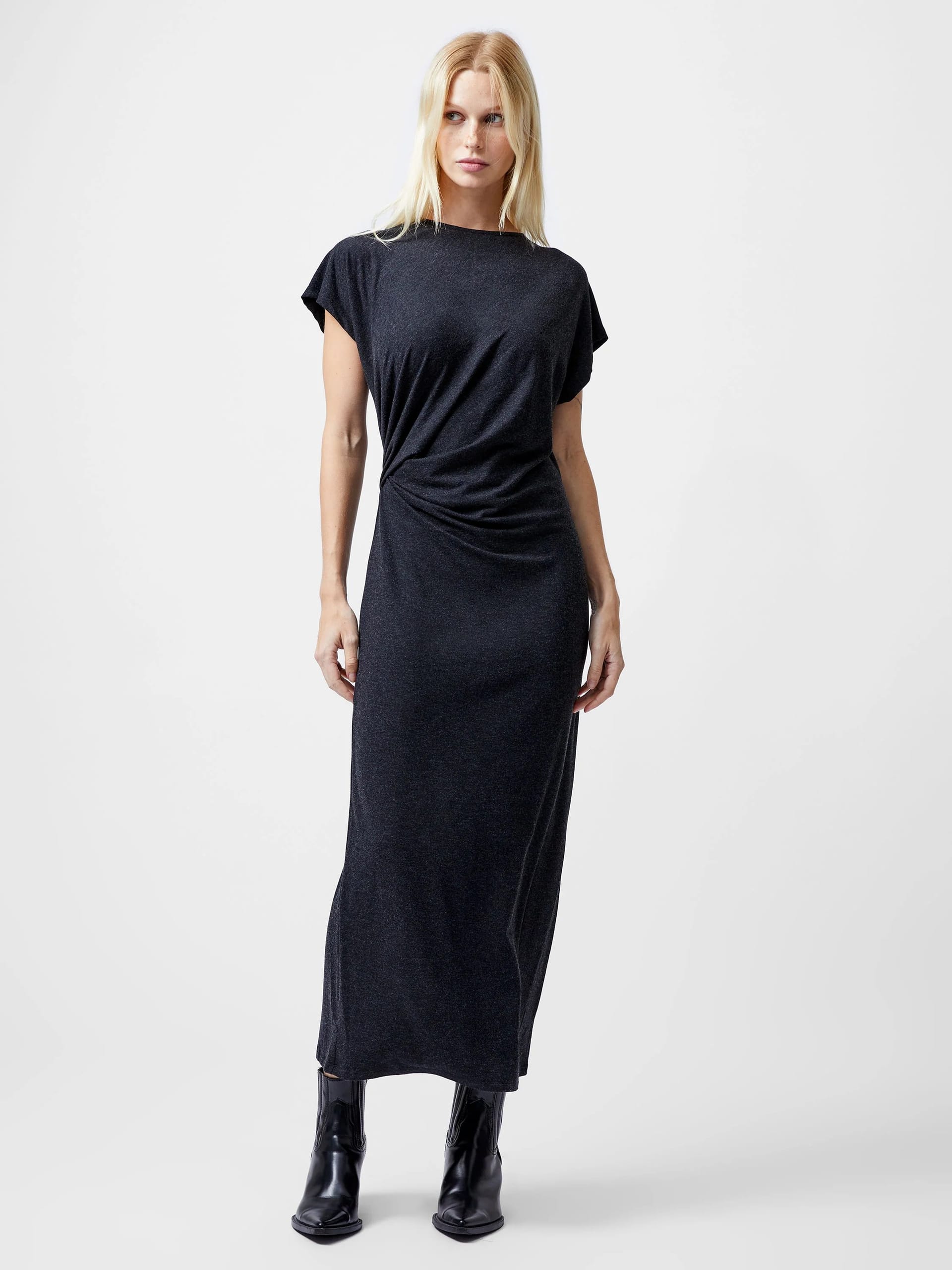 French Connection Dark Grey Jersey Midi Dress