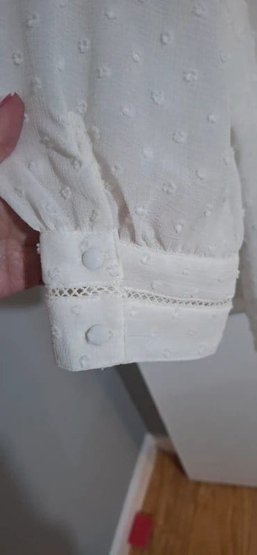 Love & Roses Cream Dobby Spot Blouse Size 20 Lace Detail Occasion
