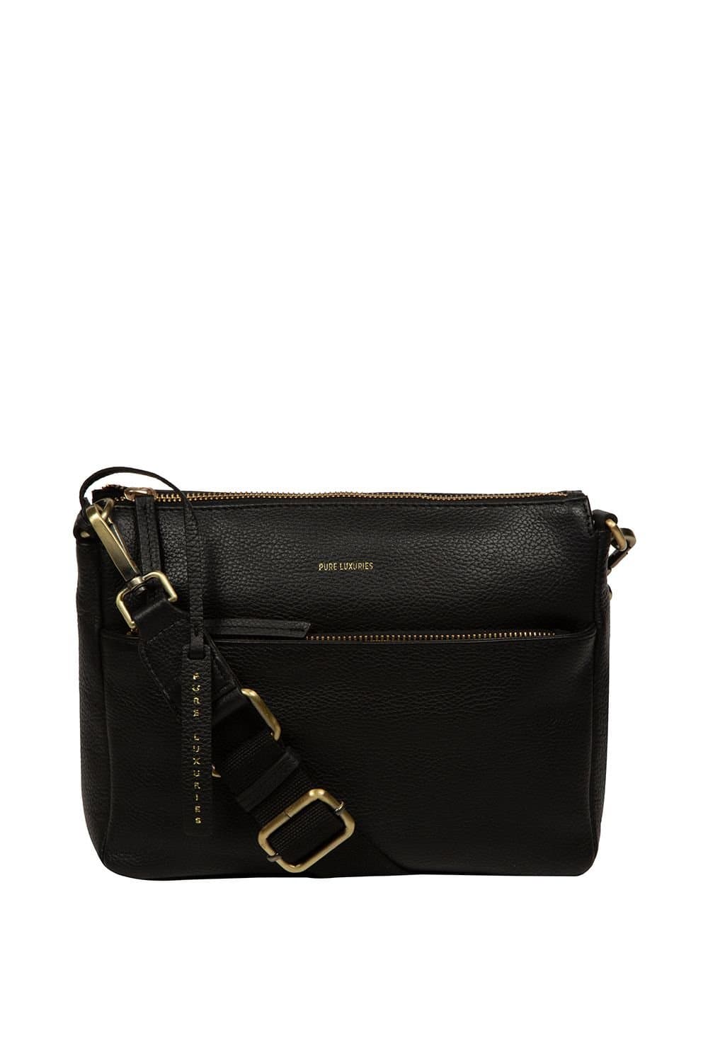 Pure Luxuries London Pure Luxuries London Black Leather Cross Body Bag