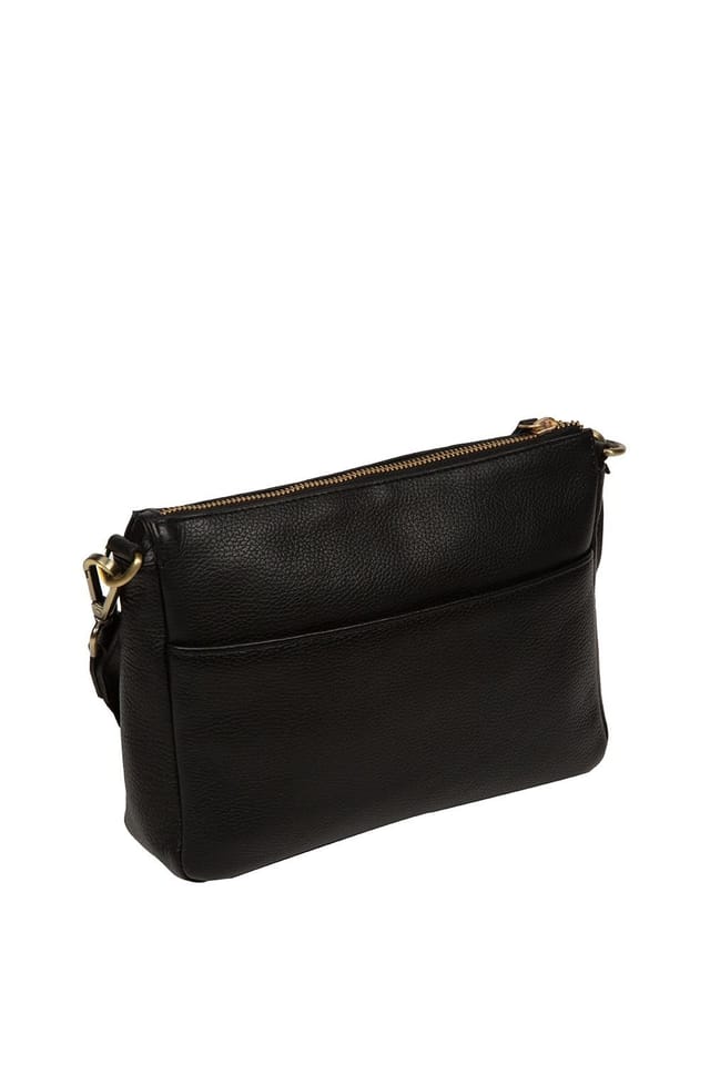 Pure Luxuries London Pure Luxuries London Women's 'Celestine' Leather Cross Body Bag in Black - 3