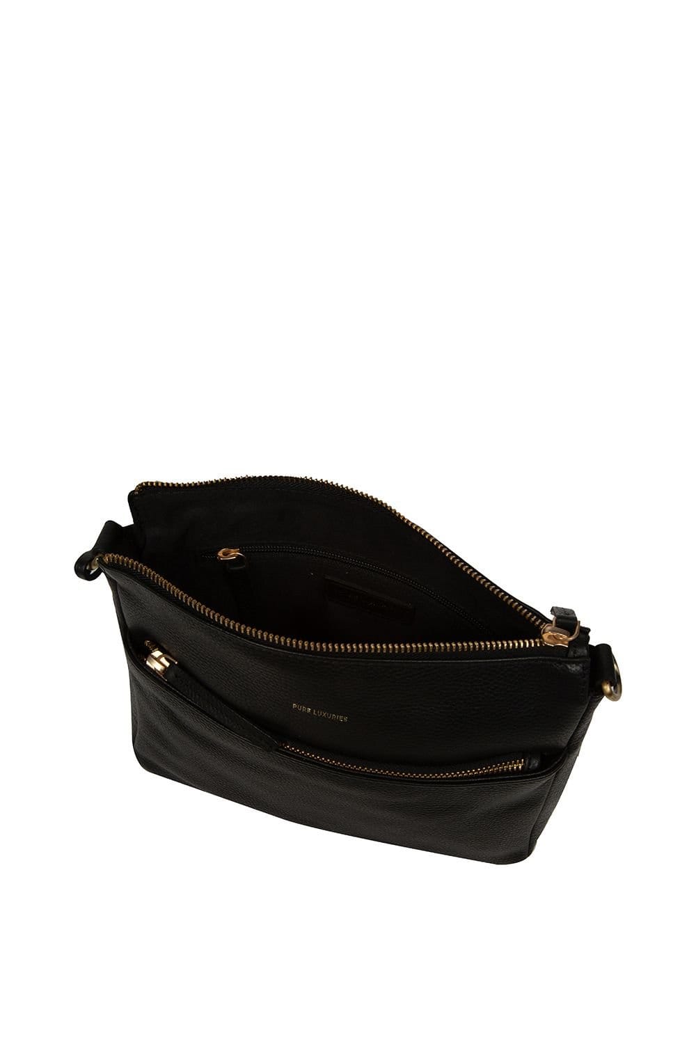 Pure Luxuries London Pure Luxuries London Women's 'Celestine' Leather Cross Body Bag in Black - 4