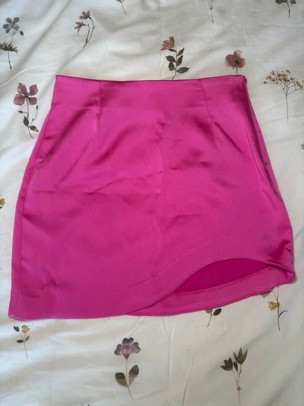 Bershka Pink satin mini skirt