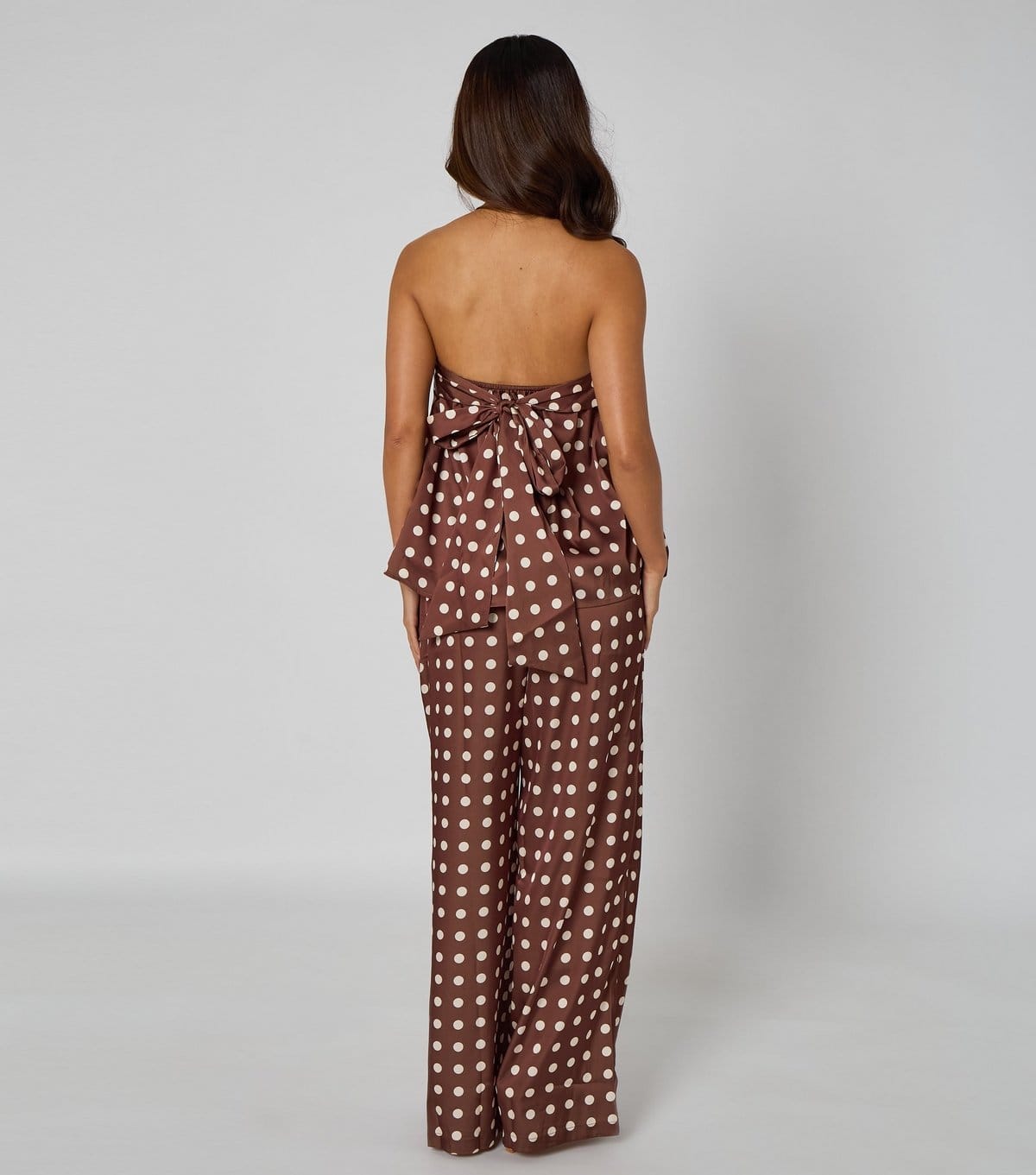 Urban Bliss Women's Mid Brown Satin Polka Dot Bandeau Top Urban Bliss New Look - 4