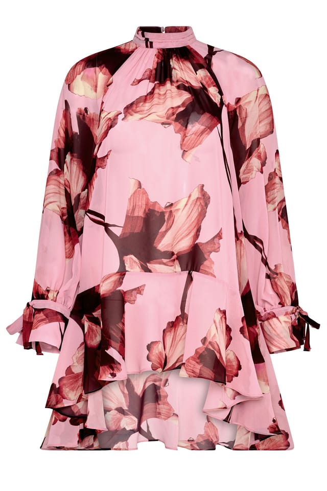 Star By Julien Macdonald Star by Julien Macdonald Women's Floral Print Dipped Hem Tunic Top in Pink - 2